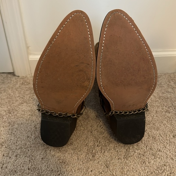 Masterson J Toe Harness Leather Heart Distressed Western Cowboy Boot Brown - Picture 5 of 7